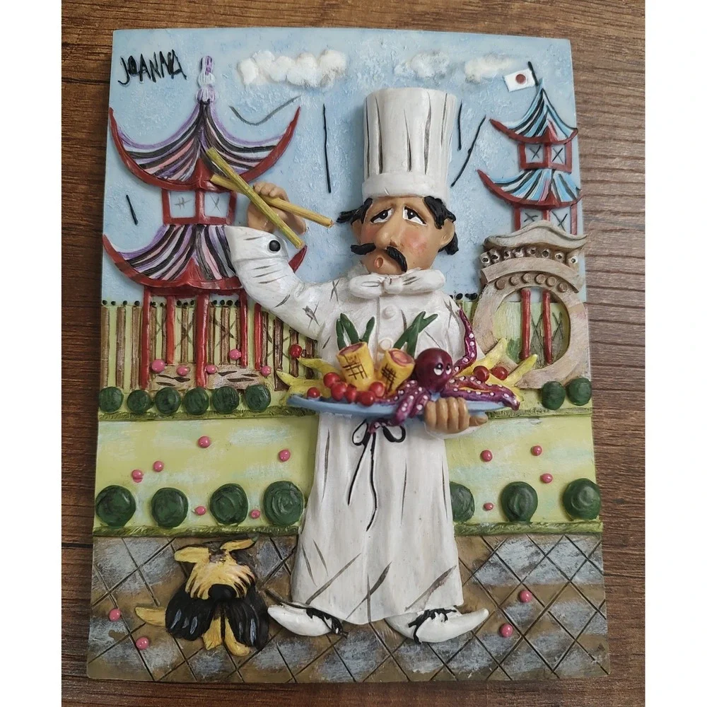 Joanna Chef 3D Wall Art Plaque Pagoda Octopus Dog Chop Sticks B17